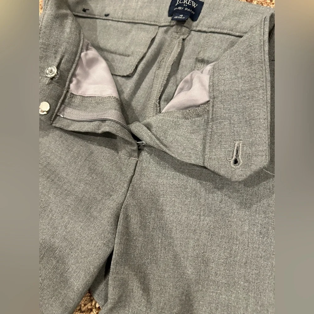 J. Crew Slim Cropped Ruby Dress Pants in Dove Grey